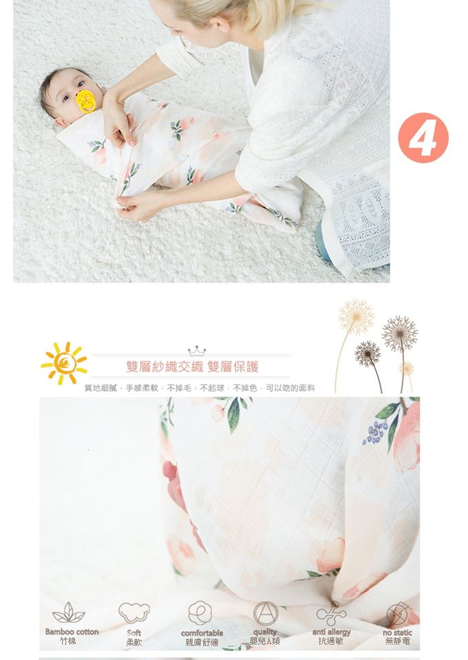 Muslin Tree - 手繪風雙層紗多功能嬰兒包巾-手繪熱帶雨林 (120*120cm)