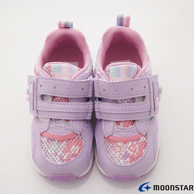 Moonstar日本月星 - 月星速乾機能運動款(中小童段)-運動鞋-紫/花