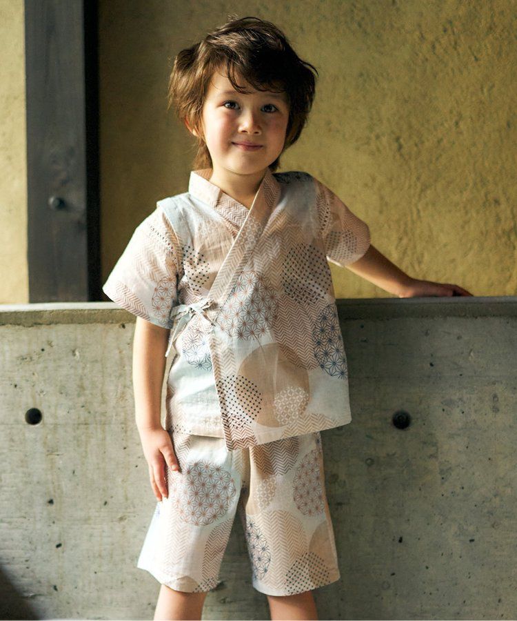 日本 apres les cours - 季節限量！清新可愛二件式甚平-彩虹西瓜-米白