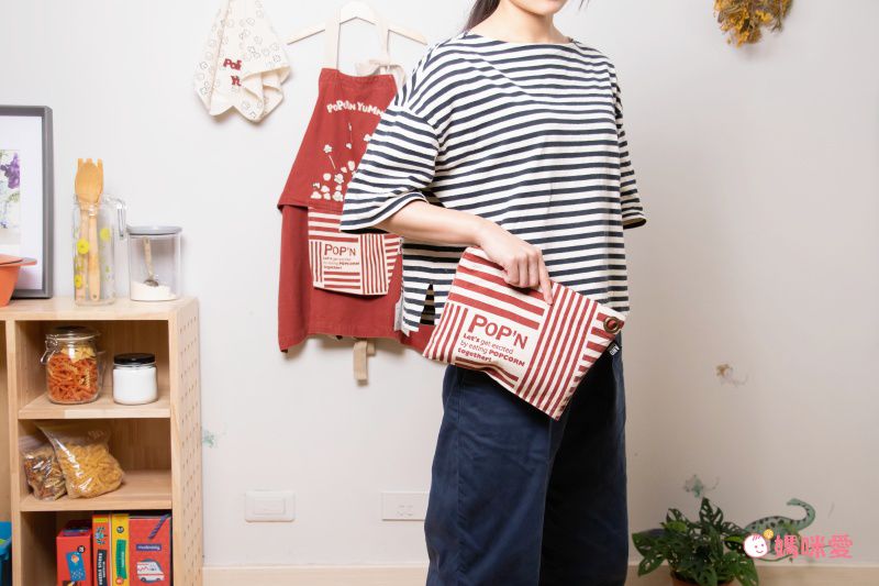 日本代購 - 印度棉質感兒童料理圍裙(可調尺寸/收納)+頭巾兩件組-美式露營插畫-灰橘 (100-160cm)