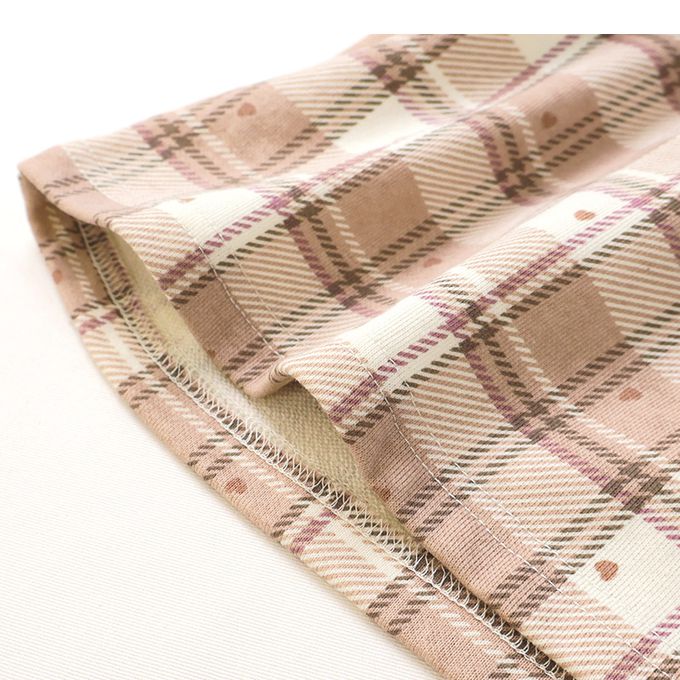 日本 ZOOLAND - 甜蜜愛心假二件格紋長袖上衣-格紋-粉紅