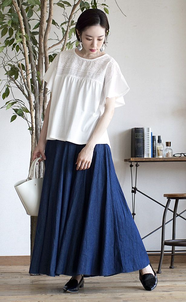 日本 zootie - 低調優雅蕾絲拼接荷葉短袖上衣-黑