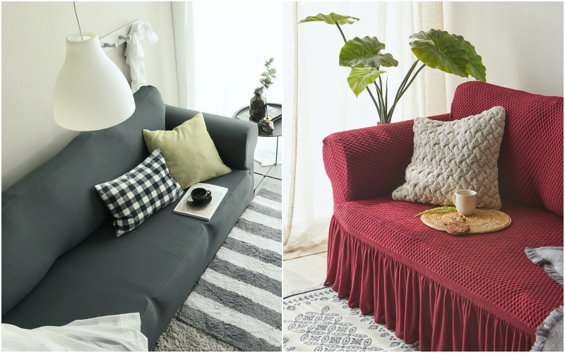 韓國 Prielle - 包覆型超彈力透氣防污沙發套-深灰