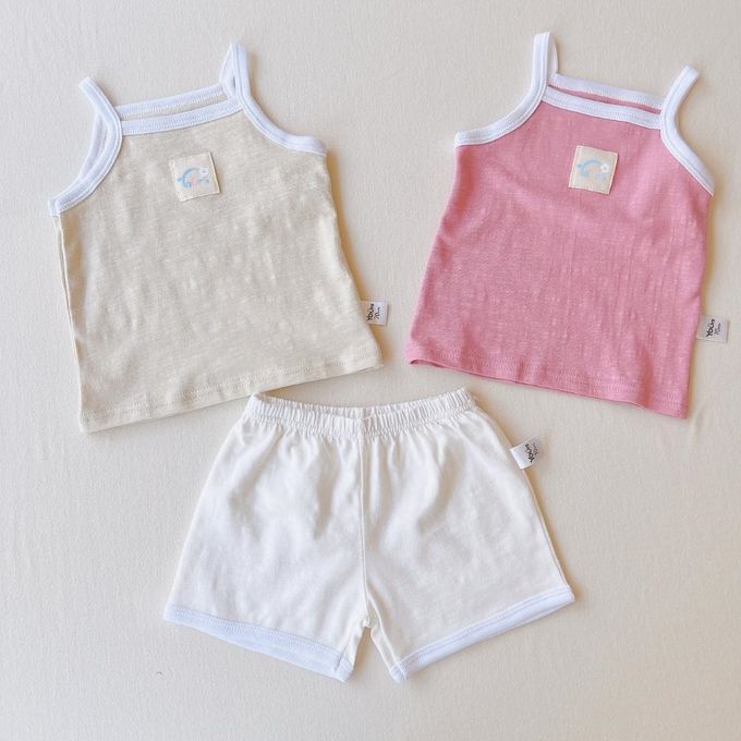 YOUrs - 棉甜寶寶短褲2件組-雲朵白+淡奶茶