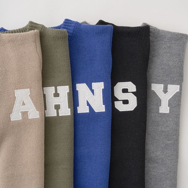 日本 b-ROOM - 字母刺繡針織開襟衫(可機洗)-灰