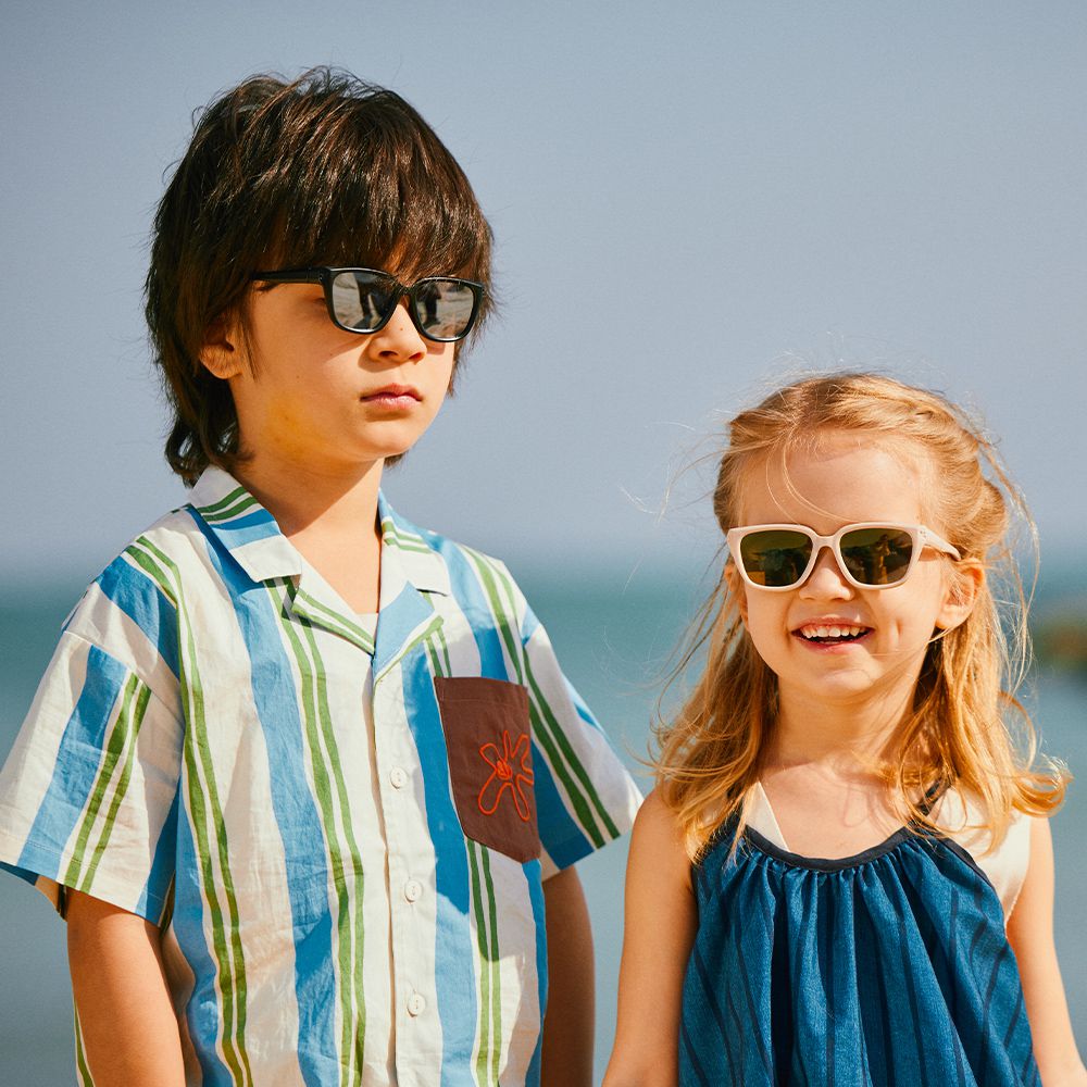 City 抗UV高彈力偏光兒童太陽眼鏡-奶茶色-(0-3Y)