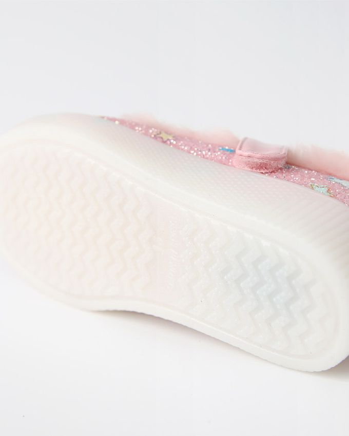 韓國 OZKIZ - (LED)星星亮片毛絨休閒鞋-紫