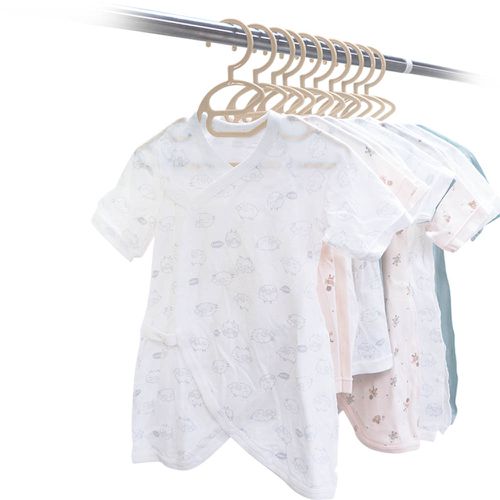 易穿過領口嬰幼兒服用衣架10支組-淺卡其色
