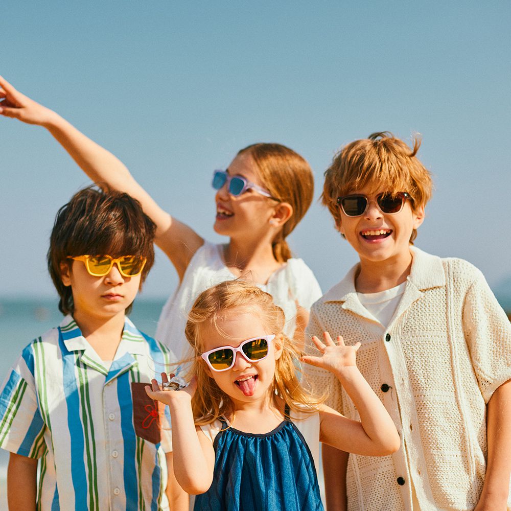 City 抗UV高彈力偏光兒童太陽眼鏡-櫻花粉-(0-3Y)