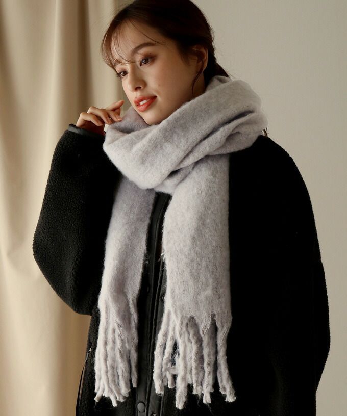 日本 BLUE EAST - 舒適保暖流蘇圍巾-素色-摩卡 (43x211)