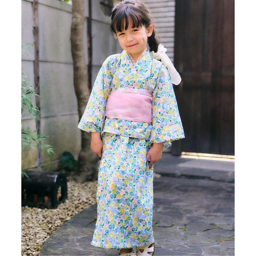 日本 apres les cours - [限量]可當洋裝二件式純棉浴衣-小花-薄荷綠