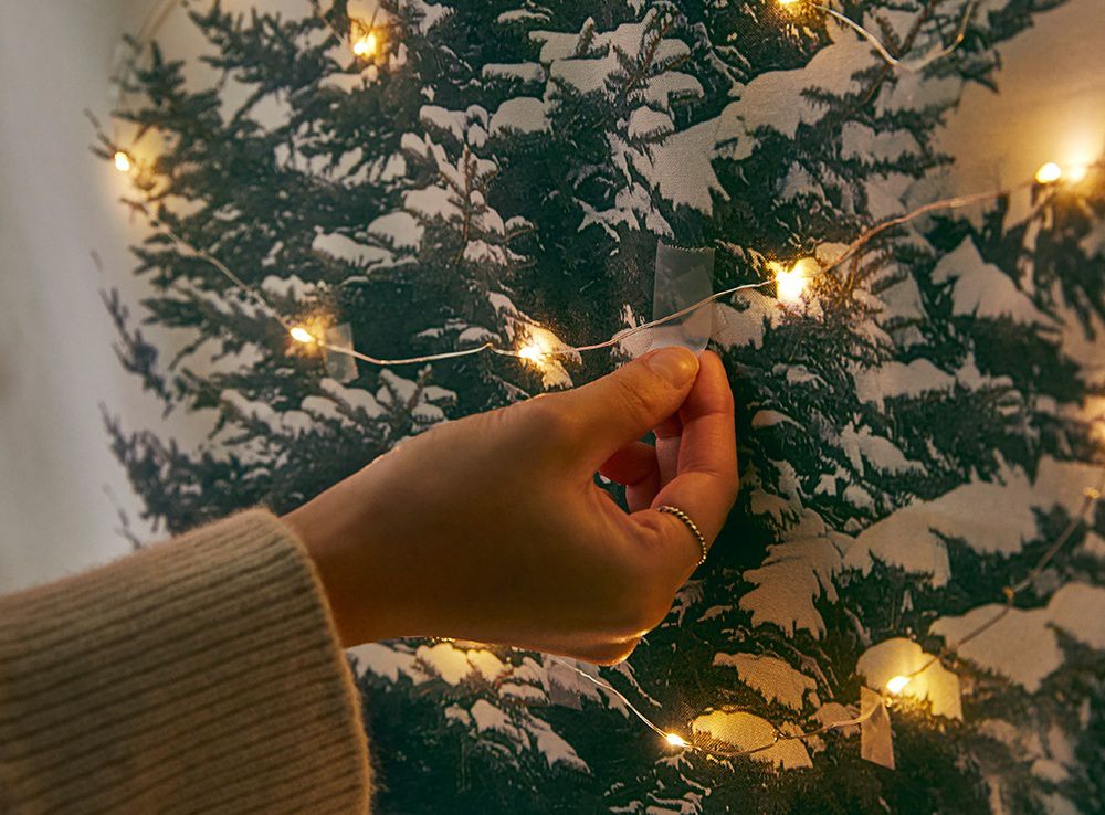 韓國 Bebe Deco - DIY聖誕樹/聖誕壁飾燈(布)-雪景聖誕樹 (67X100cm)