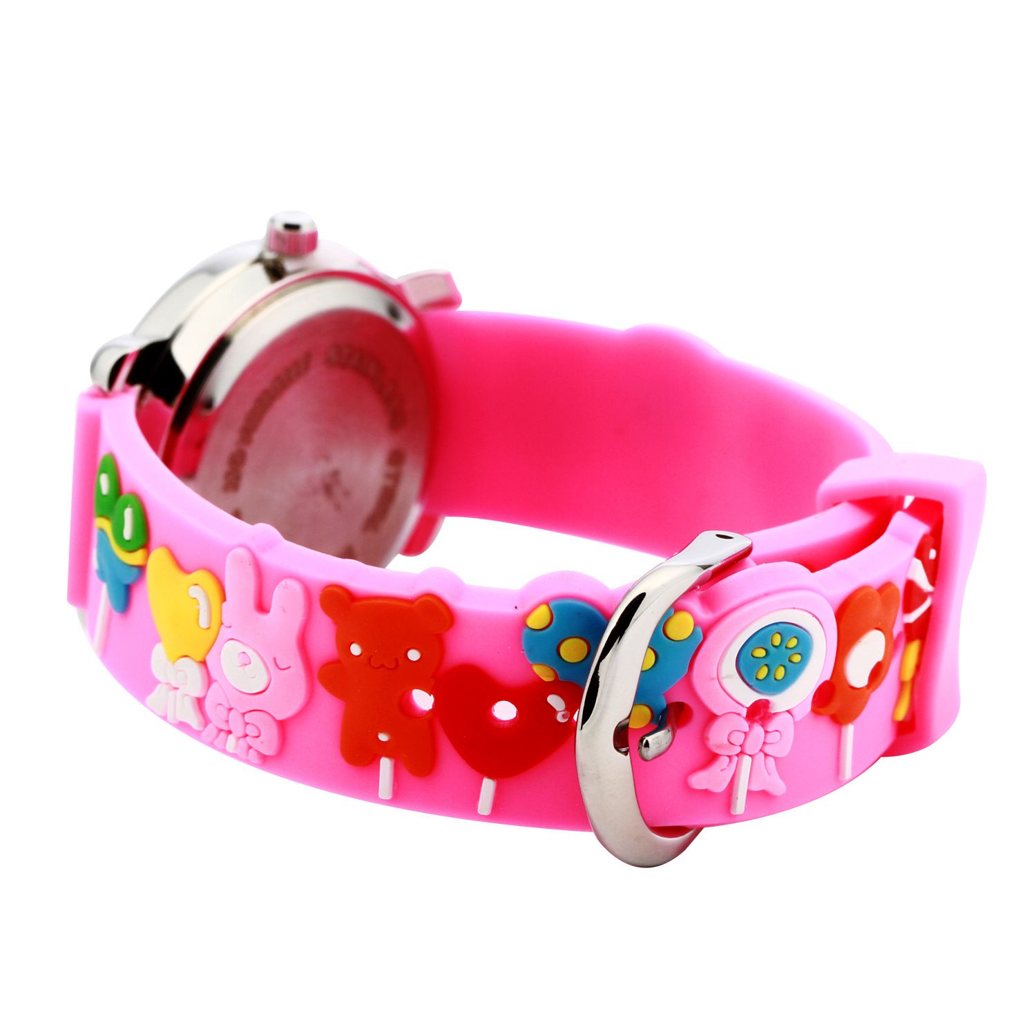 3D立體卡通兒童手錶-經典小圓錶-粉紅棒棒糖