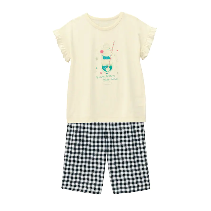 日本千趣會 - GITA 純棉涼爽短袖家居服/睡衣-sogni-粉橘x深灰