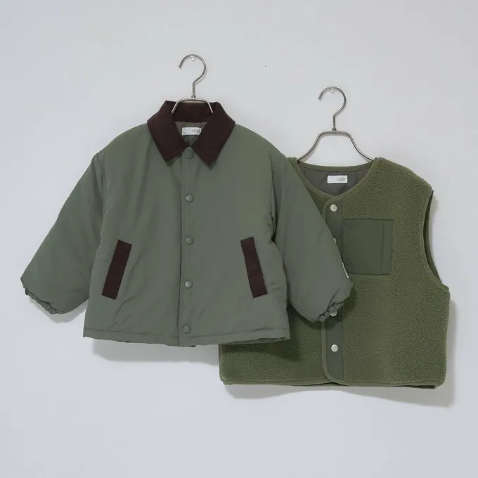 日本 b-ROOM - 可愛毛毛保暖背心-黑