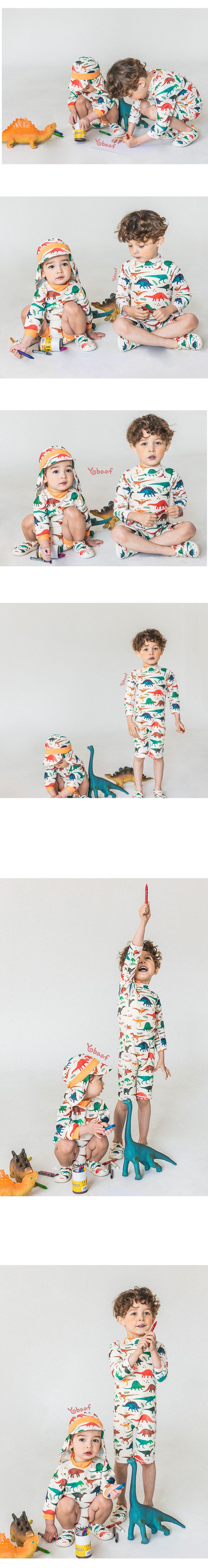 韓國 Yobaaf - UPF50+兒童防曬防寒泳裝-恐龍王國