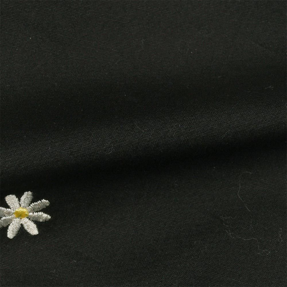 短褲-平織 刺繡滿版圖案-黑色