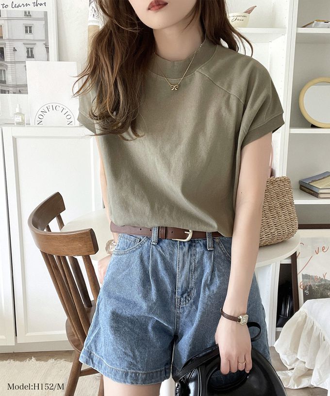 日本 Classical Elf - [熱銷NO.1] 美國棉厚磅顯瘦法式袖上衣-條紋-黑x白