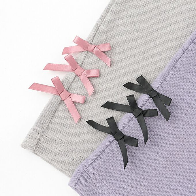 日本 Lycee mine - 彈力荷葉屁屁蝴蝶結長褲-紫