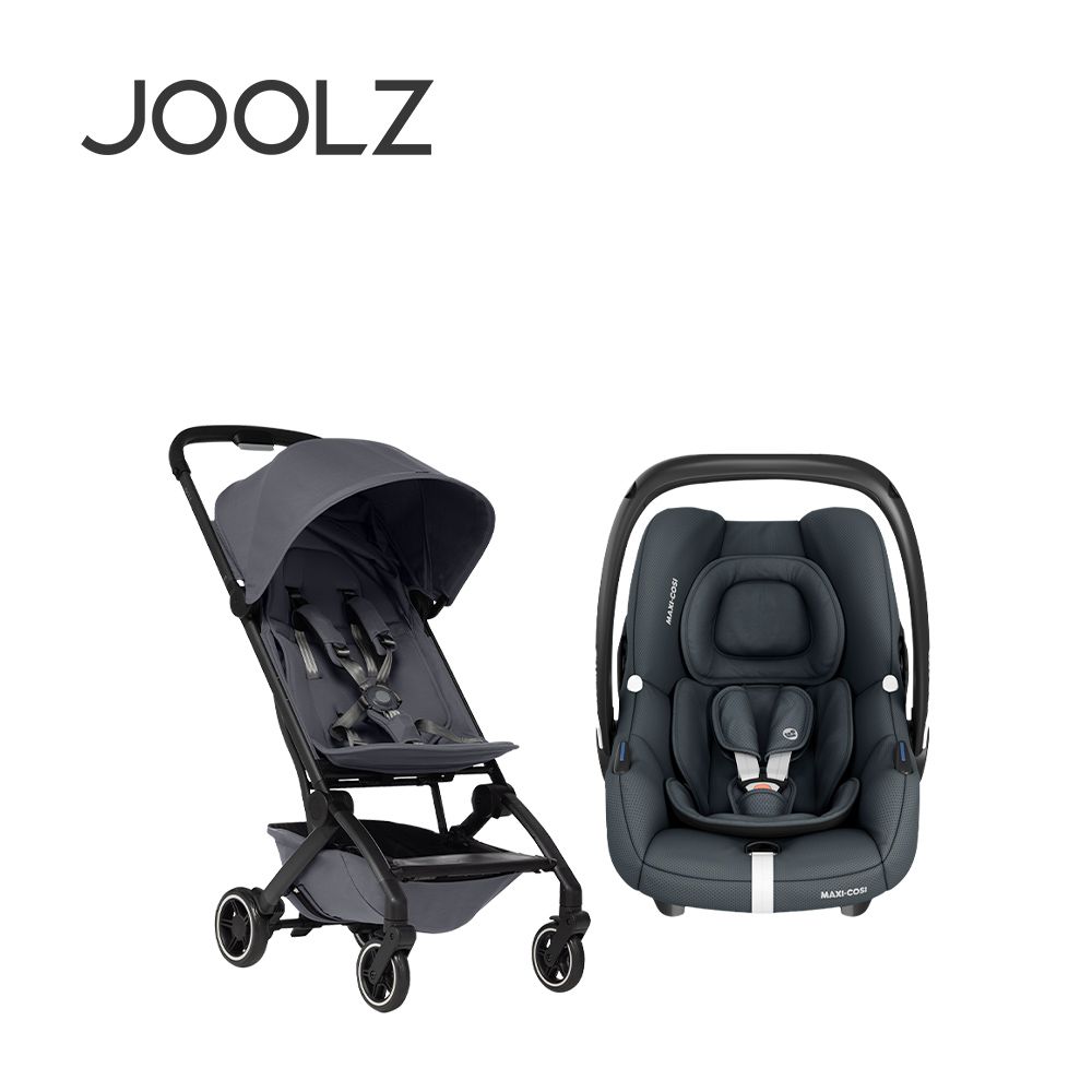 荷蘭 Aer+空氣旅行嬰兒推車+MAXI-COSI 荷蘭 CabrioFix-i-Size (Tinca) 新生兒提籃(0-18m)+結合器-推車(寶石灰)+提籃(深鈦灰)