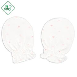 akachan honpo - 新生兒網眼手套-愛心-粉紅色 (50cm)