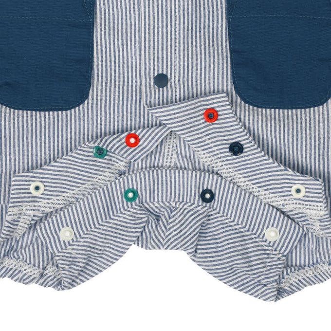 akachan honpo - 短袖兔裝-平織 航海圖案-深藍色