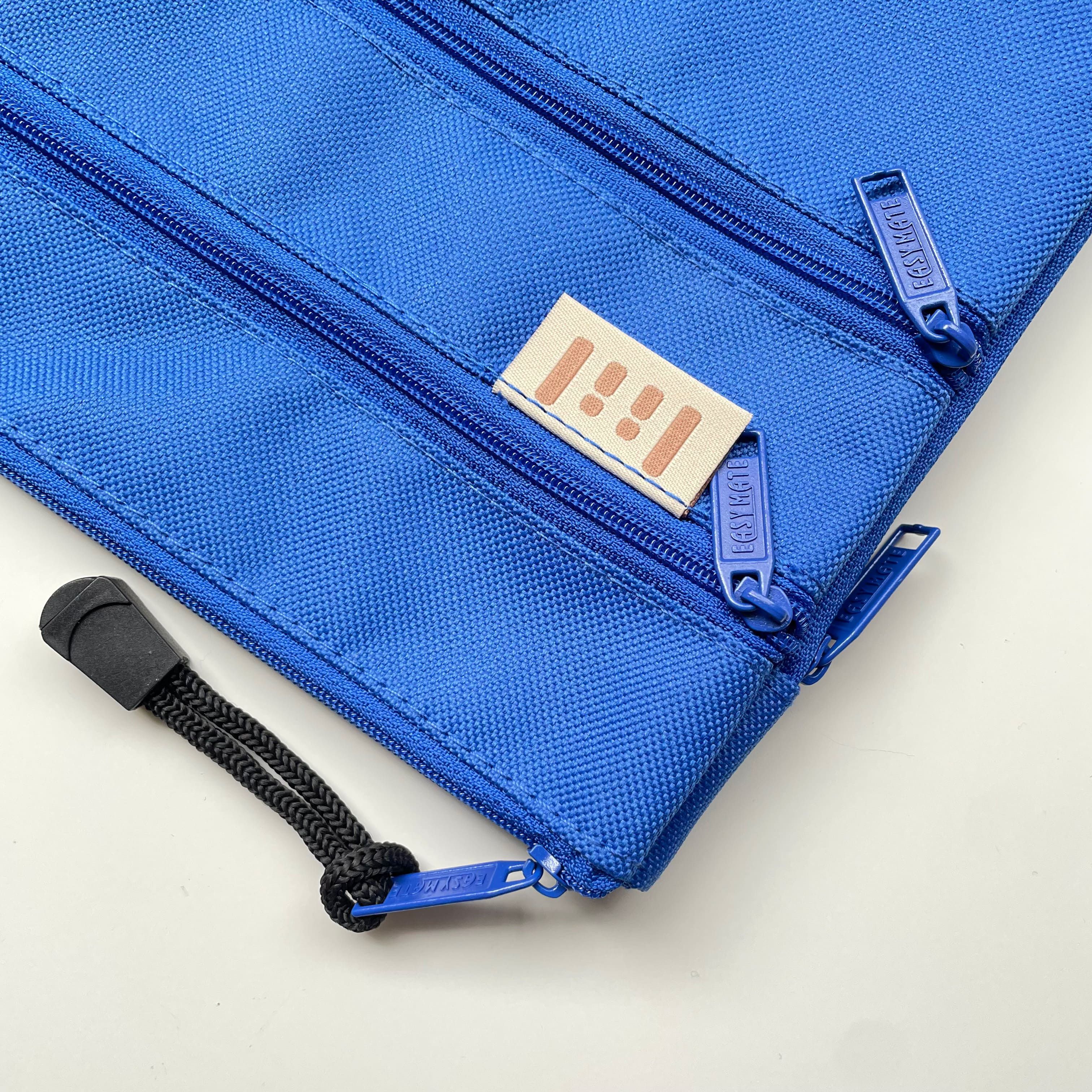理理 liil - 紋理三拉鏈收納文件袋-風鈴藍 (M-250x190x45mm)