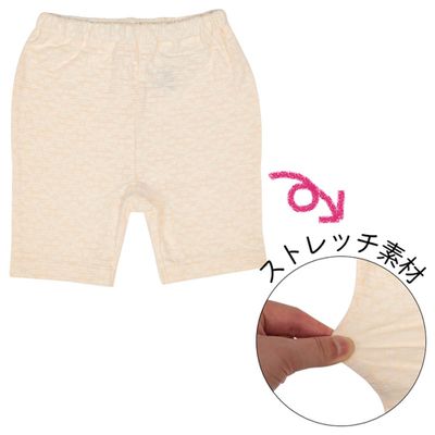 akachan honpo - 5分內搭褲-小花蕾絲風-象牙白色