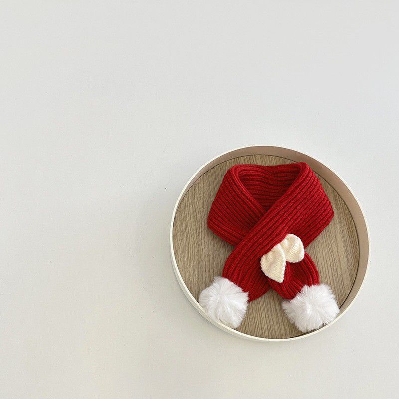 Q萌造型針織絨毛圍脖-小耳朵-咖啡色 (70x8cm)