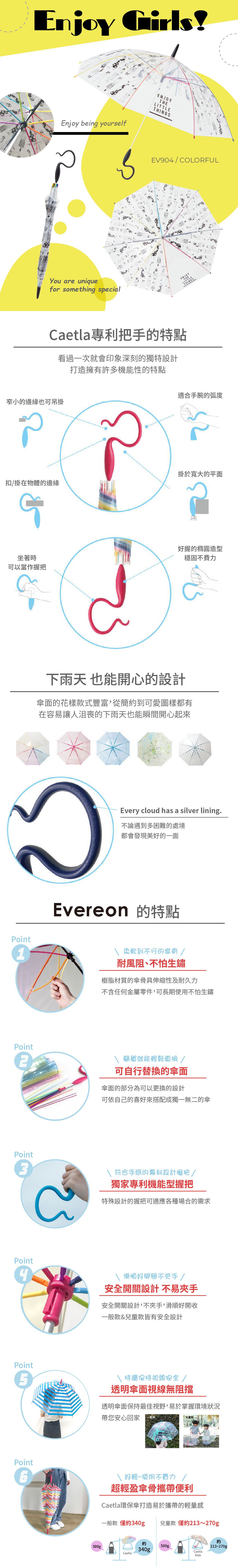 日本Caetla - Caetla Evereon 可替換式環保輕量傘-時尚女孩