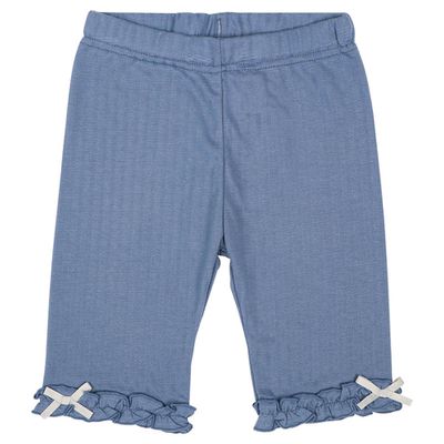 akachan honpo - 5分內搭褲-褲腳荷葉邊-藍色