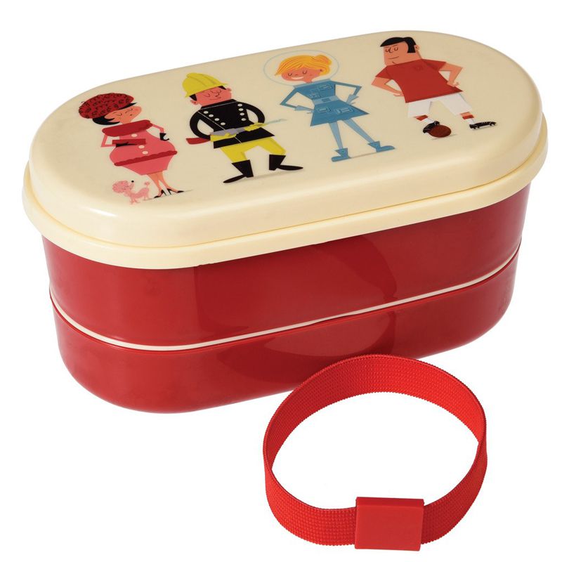 英國 Rex London - 圓形三層午餐盒/便當盒/野餐盒(附2入餐具)-都會男女