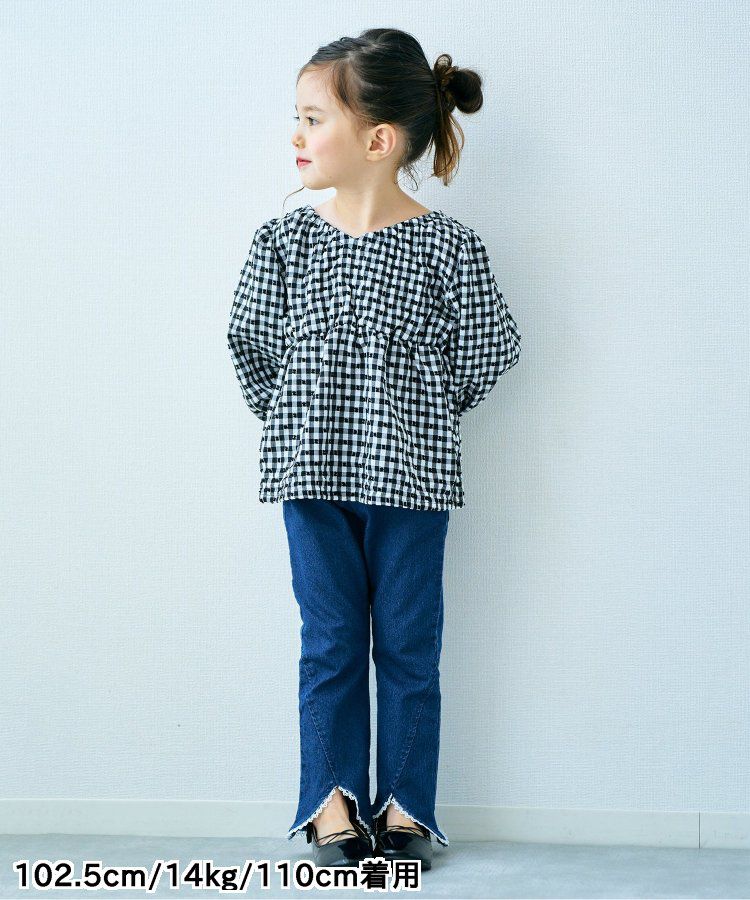 日本 apres les cours - 下擺蕾絲小喇叭美腳長褲-粉紅