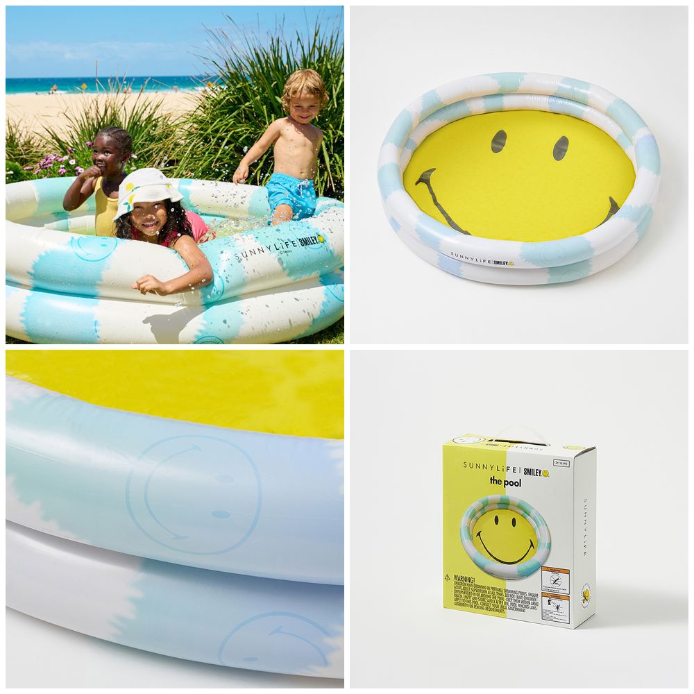 澳洲 Sunnylife - 充氣戲水池-smiley®微笑 (165 x 165 x 39公分)