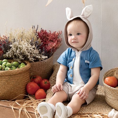 比得兔 嬰幼童裝 兔兔造型短袖兔裝/連身衣(6-18個月)