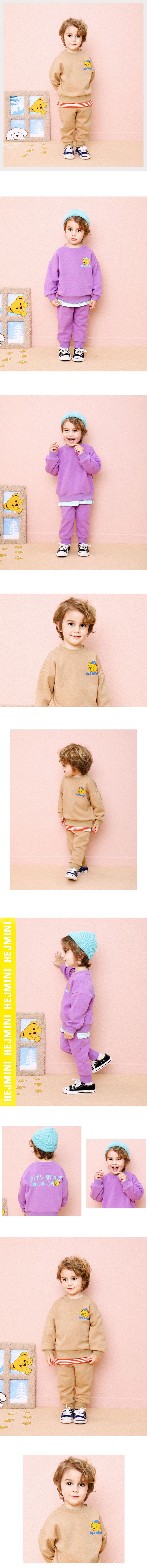 韓國 HEJMINI - (內刷毛)Let's Play 熊熊套裝-杏