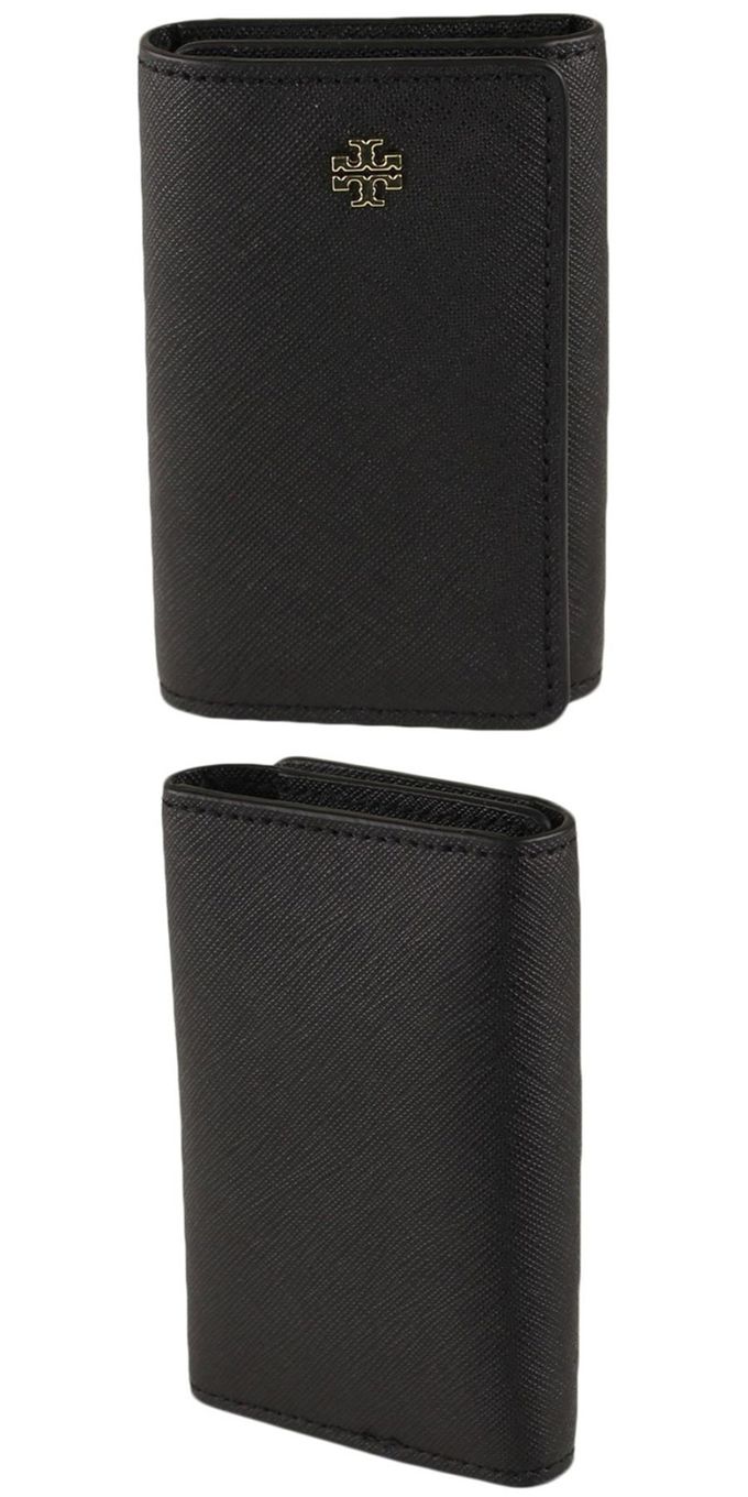 TORY BURCH - 素面皮革鑰匙包-黑色