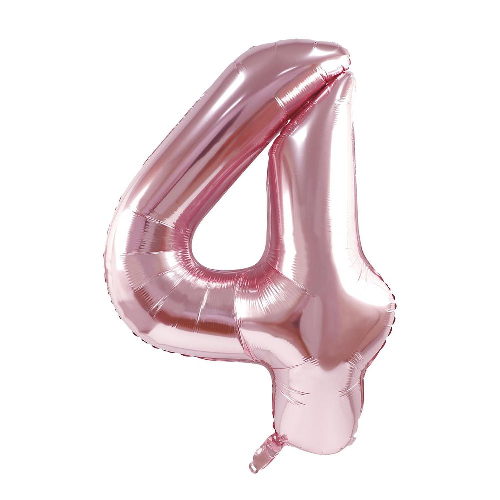 珠友 - 鋁箔數字氣球-數字4-玫瑰金 (40吋)