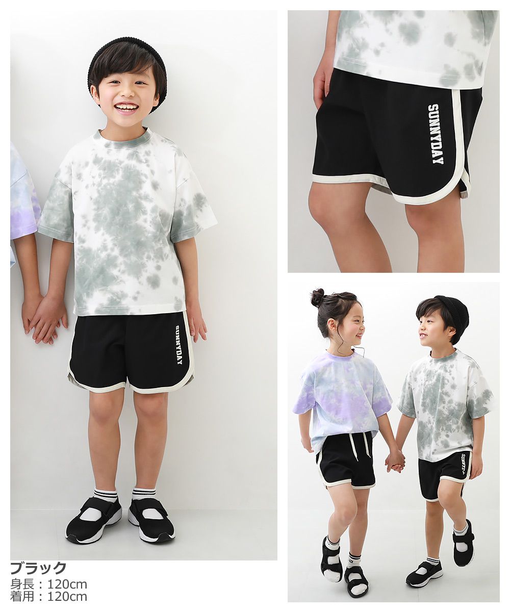 日本 devirock - 速乾撞色線條運動短褲-墨綠