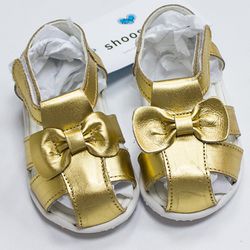 英國 shooshoos - 健康無毒真皮手工涼鞋/童鞋-蝴蝶金