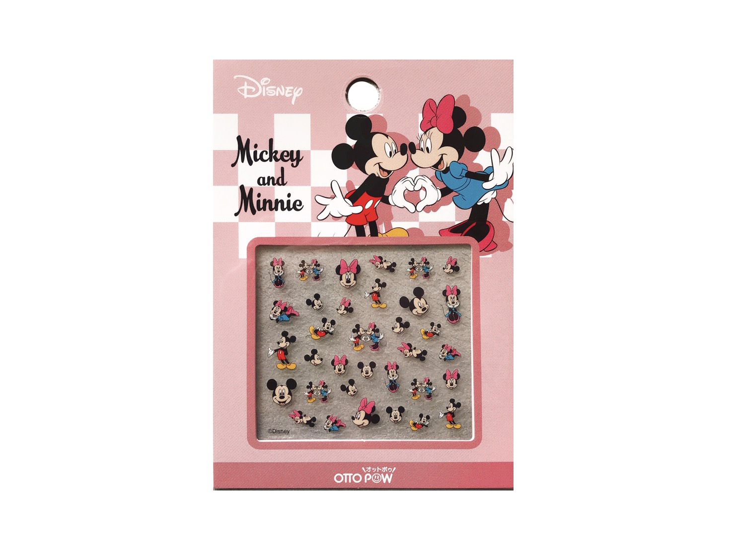 OTTO POW - 日本迪士尼限定版美甲貼-米奇米妮(粉) (包裝尺寸:W75×H100mm)-日本製