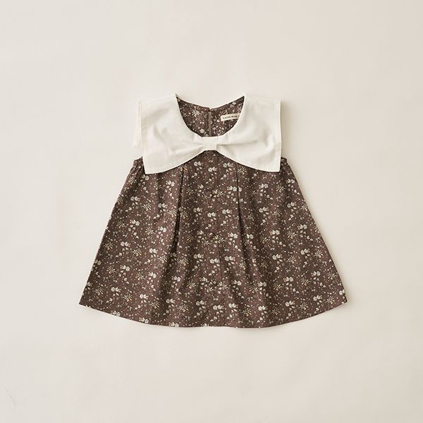 日本 Lycee mine - 可愛水手領無袖上衣-格子-粉紅