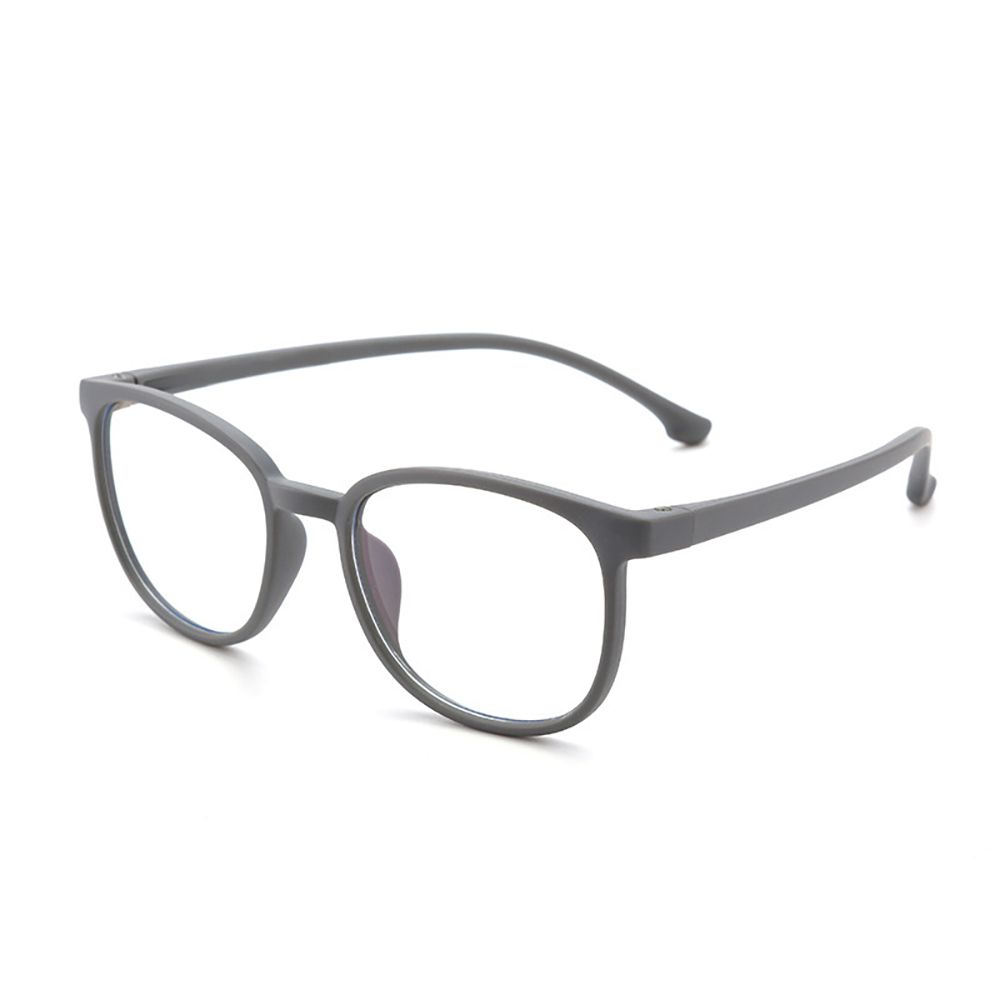 ALEGANT - 星空霧灰兒童專用輕量威靈頓矽膠彈性方框UV400濾藍光眼鏡