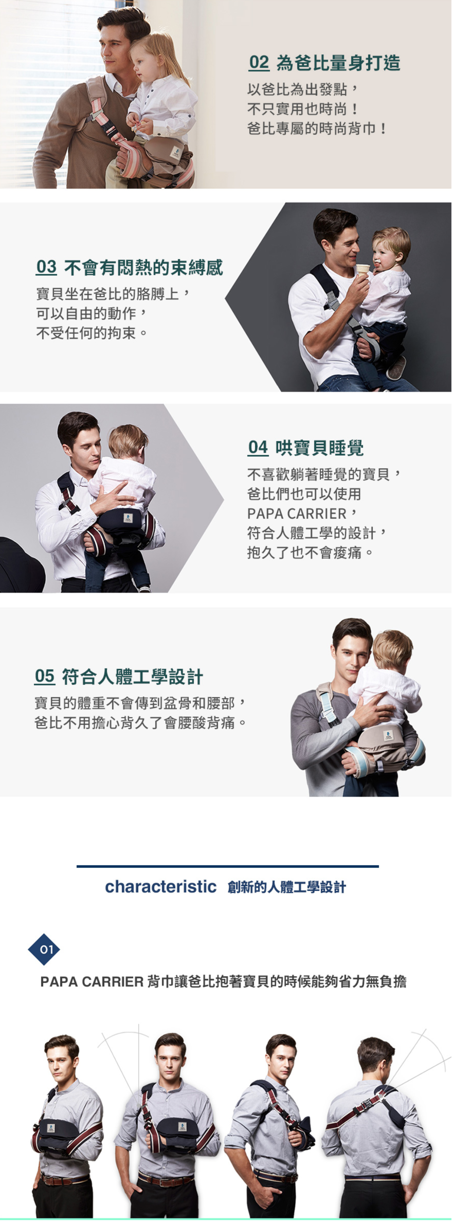 韓國Papacarrier - 單肩環抱揹巾-藍綠