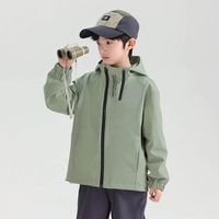 babybody - 防風防水高領連帽款衝鋒外套-綠色