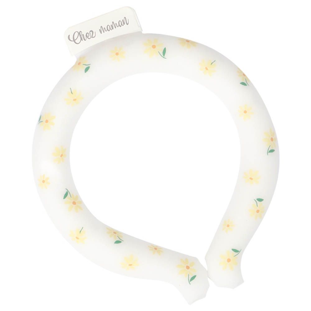 涼感頸圈-小花-米白色 (脖圍約 25~28cm)