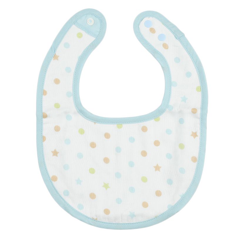 akachan honpo - 雙面毛巾布&棉紗圍兜3件組-藍色 (70cm～95cm)