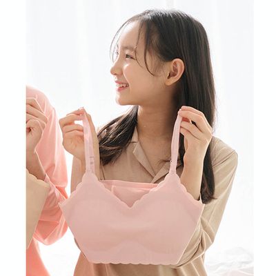 韓國 INNERism - (Junior)無鋼圈細肩帶短背心Bra-粉