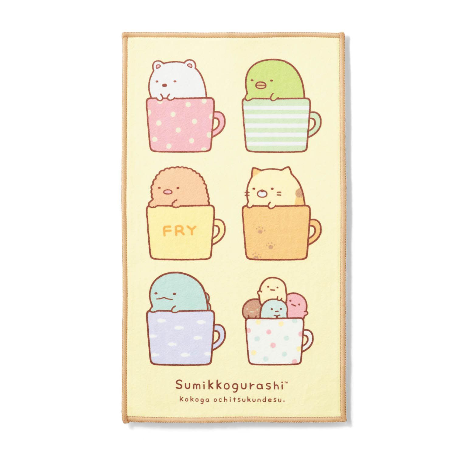 日本千趣會 - 日本製 角落生物超細纖維吸水抹布-炸蝦-水藍 (20×35cm)