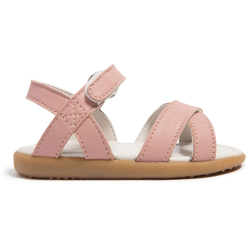 英國 shooshoos - 健康無毒真皮手工涼鞋/童鞋-我的初愛(鮭魚粉)